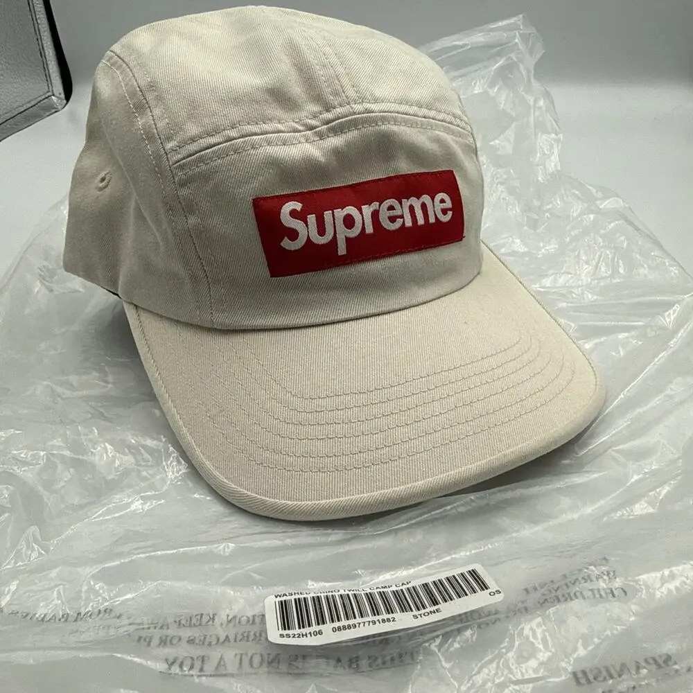 Supreme | Accessories | Supreme Washed Chino Twill Camp Cap Stone